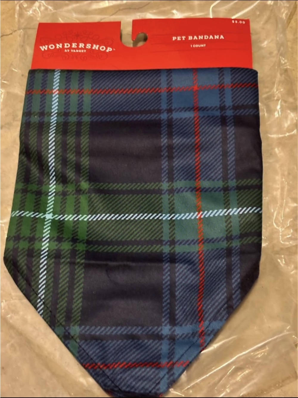 Target Wondershop Navy Green Plaid Pet Bandana